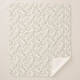Beige Creme Grau Braun Botanische Blätter Neutral Sherpadecke