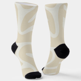 Beige Creme Organisches Muster Nachhaltig Premium Socken