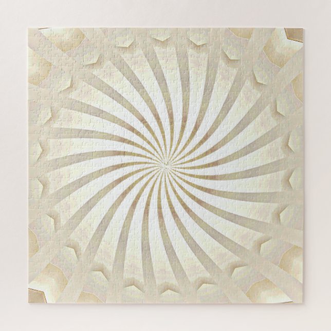 Beige Creme Wirbel Puzzle (Vertikal)