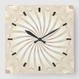 Beige-Creme-Wirbel-Wanduhr Quadratische Wanduhr