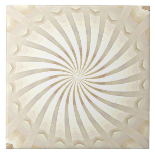 Beige-cremefarbene Keramikfliese mit Wirbelmuster
