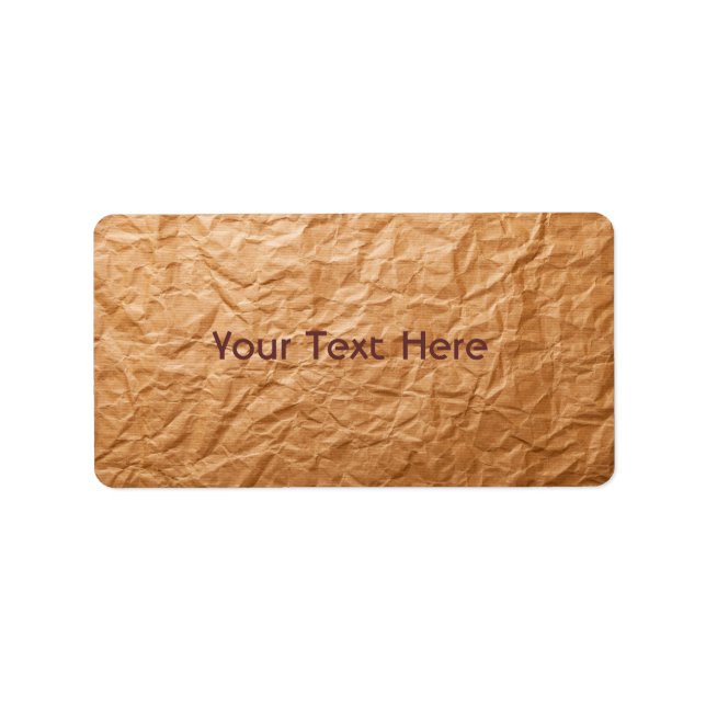 Beige Crumpled Paper Adressaufkleber (Vorne)