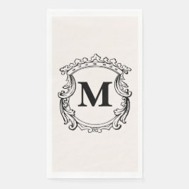 Beige Custom Monogram Crest Serviette