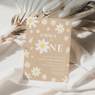 Beige Daisy Première 1ère invitation à l'anniversa