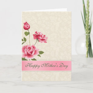 Beige Damaskus und rosa Muttertag Karte