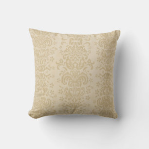 Beige Damast-Wurfs-Kissen TANs neutrales Kissen