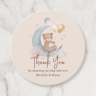 Beige danke Ihnen Teddy Bear Baby Dusche Geschenkanhänger