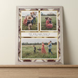 Beige & Dark Red Tartan 3 FotoCollage Weihnachten Poster<br><div class="desc">Das Foto-Collage Poster in Familienform, eine auffallende Mischung aus gepflegten Erinnerungen und zeitloser Eleganz. Der beige und tiefrote karierte Tartan mit opulenten Goldakzenten ist ein Set für die Bühne für Ihre wertvollen Momente. Ein raffiniertes Beige-Overlay kreiert eine herzzerwärmende Collage aus drei Fotos der Familie, die das Wesen des Zusammenlebens einnimmt....</div>