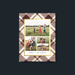 Beige & Dark Red Tartan 4 FotoCollage Weihnachten Leinwanddruck<br><div class="desc">Genießen Sie den Zauber der Saison mit unseren kariert verpackten Leinwand in Beige und Rot. Ein reichhaltiges und zeitloses tartan kariertes Ambiente in tiefrot und beige, mit raffinierten Imitaten goldenen Touchs, schafft eine exquisite Kulisse. Ein graziöses Beige-Overlay kreist eine herzliche, 4-Foto-Collage, umgeben von einer herzlichen "Frohen Weihnachten"-Nachricht. Personalisiert mit Ihrem...</div>