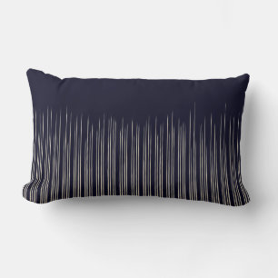 Beige/Deep Blue Stilvolle Streifenmuster Lendenkissen