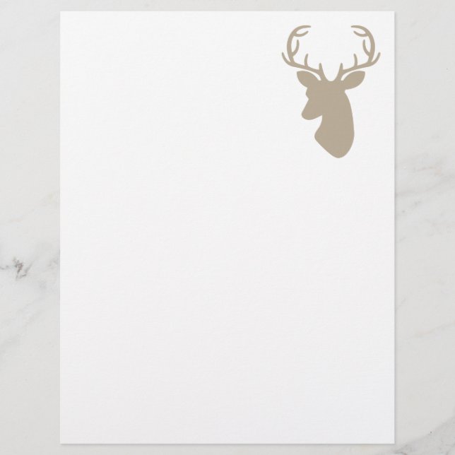 Beige Deer Head Silhouette (Vorderseite)