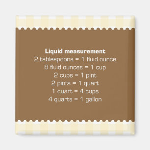 Beige Diagrammküchenhelfer des flüssigen Maßes des Magnet