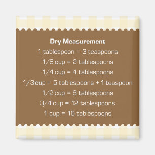 Beige Diagrammküchenhelfer des trockenen Maßes d Magnet