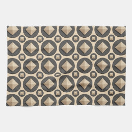 beige Diamantpyramide in einem grauen Kreis Geschirrtuch