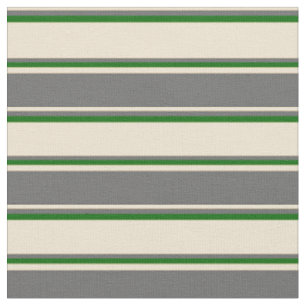 Beige, Dim Gray und dunkelgrünes Muster Stoff