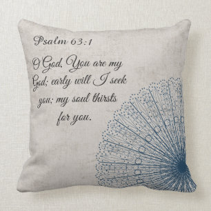 Beige Doily-Psalm-63:1 Kissen