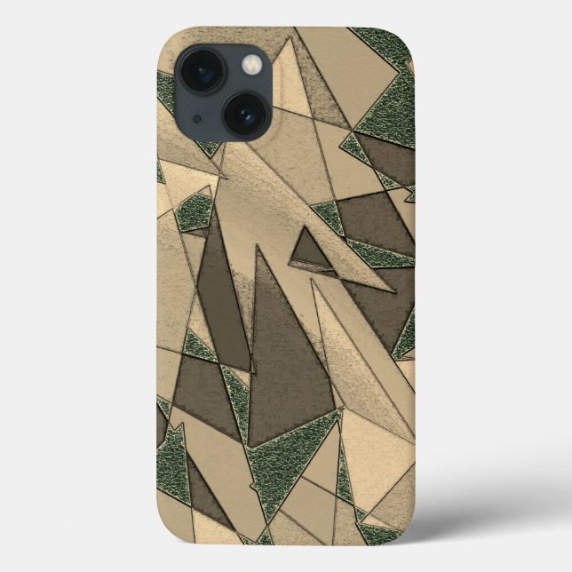 Beige dreieckige Ausschnitt auf dunkelgrünem Hinte Case-Mate iPhone Hülle (Rückseite)