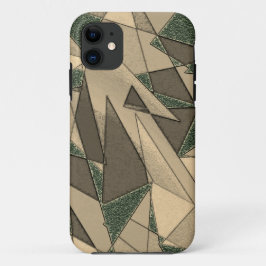 Beige dreieckige Ausschnitt auf dunkelgrünem Hinte Case-Mate iPhone Hülle