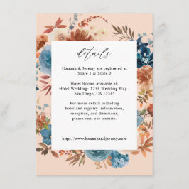 Beige & Dusty Blue Floral Enclosure Card - LG Beig Begleitkarte