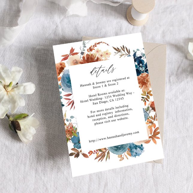 Beige & dusty Blue Floral Enclosure Card - LG Whit Begleitkarte (Von Creator hochgeladen)