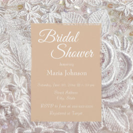 Beige einfache Brautparty Einladung