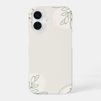 Beige Einfache Florale Wasserfarbe Minimalistische iPhone 16 Hülle