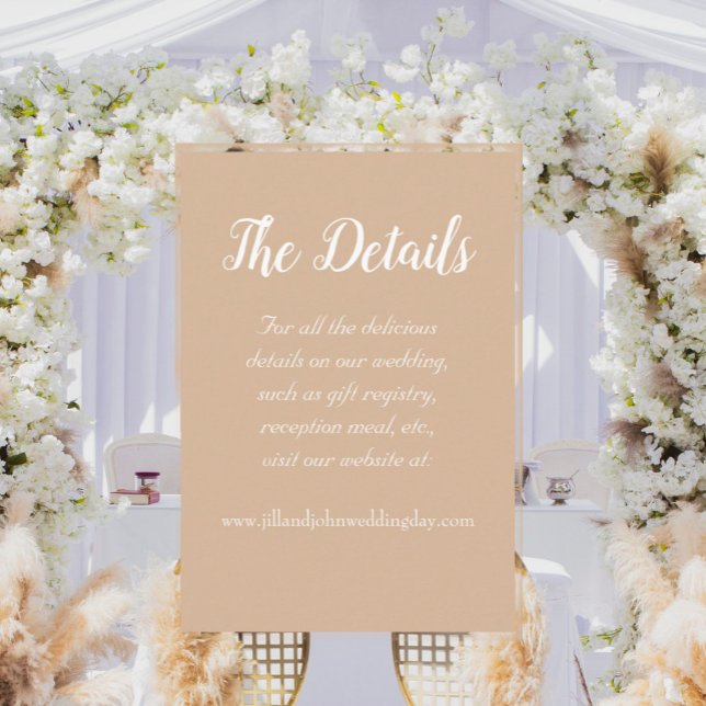 Beige einfache Hochzeitsdetails Begleitkarte (In Situ Wedding)