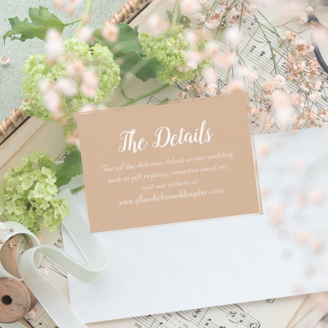 Beige einfache Hochzeitsdetails Begleitkarte (In Situ Wedding)