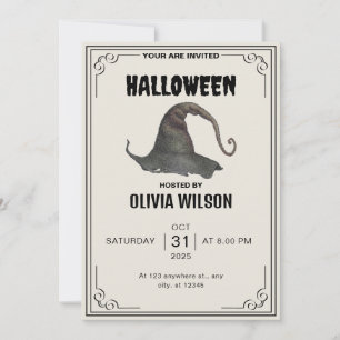 Beige Einladung zum Vintagen Halloween-Party