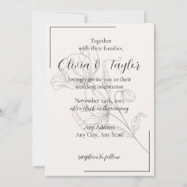 Beige Elegance Hochzeitseinladungen v2 Einladung