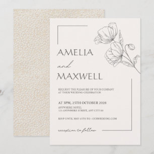 Beige Elegance Lace Wedding Einladung