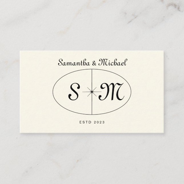 Beige Elegant Minimal Typografisch Modern Visitenkarte (Vorderseite)