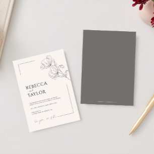 Beige Elegant Minimal Wedding Einladung