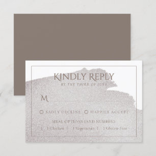 Beige   Elegant Taupe Wasserfarbenentree RSVP Karte