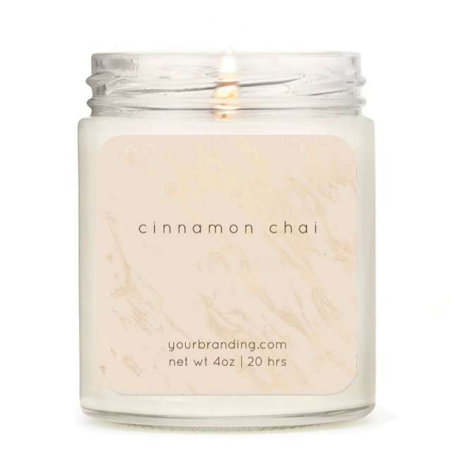 Beige Elegante Candle Cosmetic Aufkleber Etikett (Von Creator hochgeladen)