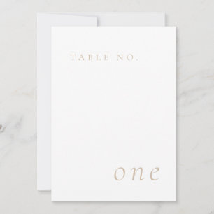 Beige Elegante Minimalistische Tischnummer Card