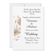 Beige Elegante Moderne Hochzeitseinladung