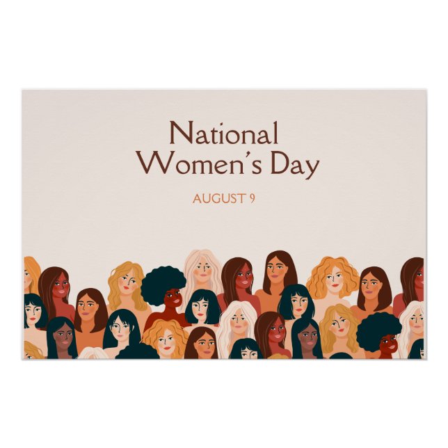 Beige Eleganter Nationaler Frauentag Poster (Vorderseite)