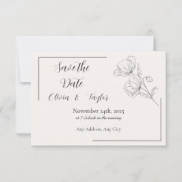 Beige Eleganz Save the Date RSVP Karte