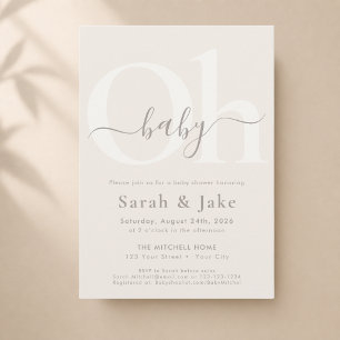 Beige Erde Moderner Minimalist Oh Baby Co Ed Dusch Einladung