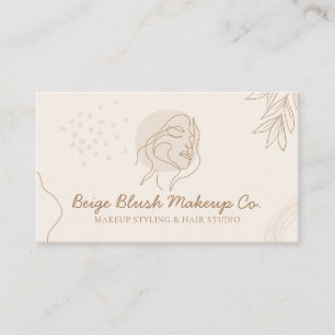 Beige Erröten Kalligrafie Schönheit Gesicht Elegan Visitenkarte