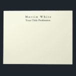 Beige Farbe Schlicht Elegante Beruflich Moderne Notizblock<br><div class="desc">Einfaches,  modernes,  minimalistisches Design für Unternehmen. Diese Vorlage kann an alle beruflichen Beruf angepasst werden.</div>