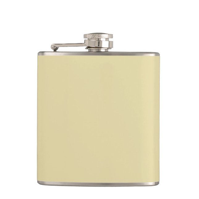 Beige (feste Farbe) Flachmann (Vorderseite)