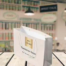 Beige Firmenlogo Große Geschenktüte
