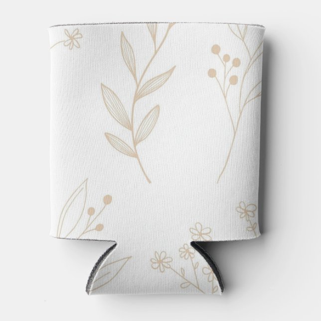 Beige Floral Boho Wedding Dosenkühler (Vorderseite)