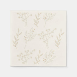 Beige Floral Boho Wedding Serviette