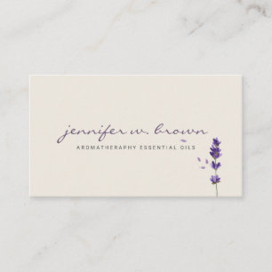 Beige Florist Lavender Herb Leaf Botanisch Visitenkarte