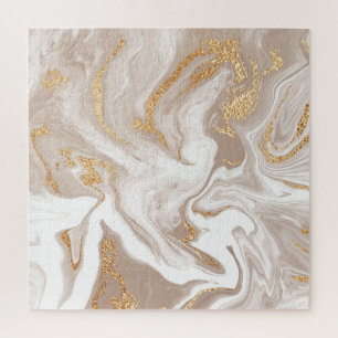 Beige flüssige Marmor, Goldlinienkunst.