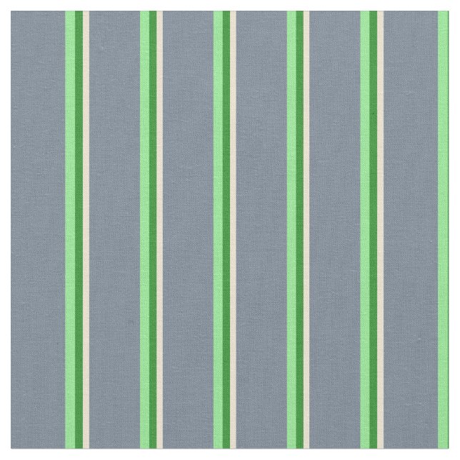 Beige, Forest Green, Light Green & Slate Grau Stoff (Nahaufnahme)