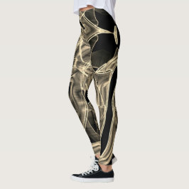 Beige gebogene Bänder, die die geprägten Linien ma Leggings